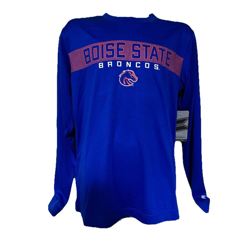 NEW Boise State BSU Broncos Colosseum Blue Crew Neck Tee Shirt Youth M 12-14